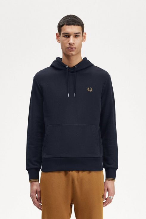 Felpa Uomo con tasca marsupio e cappuccio Blu Fred Perry- Francavilla Moda